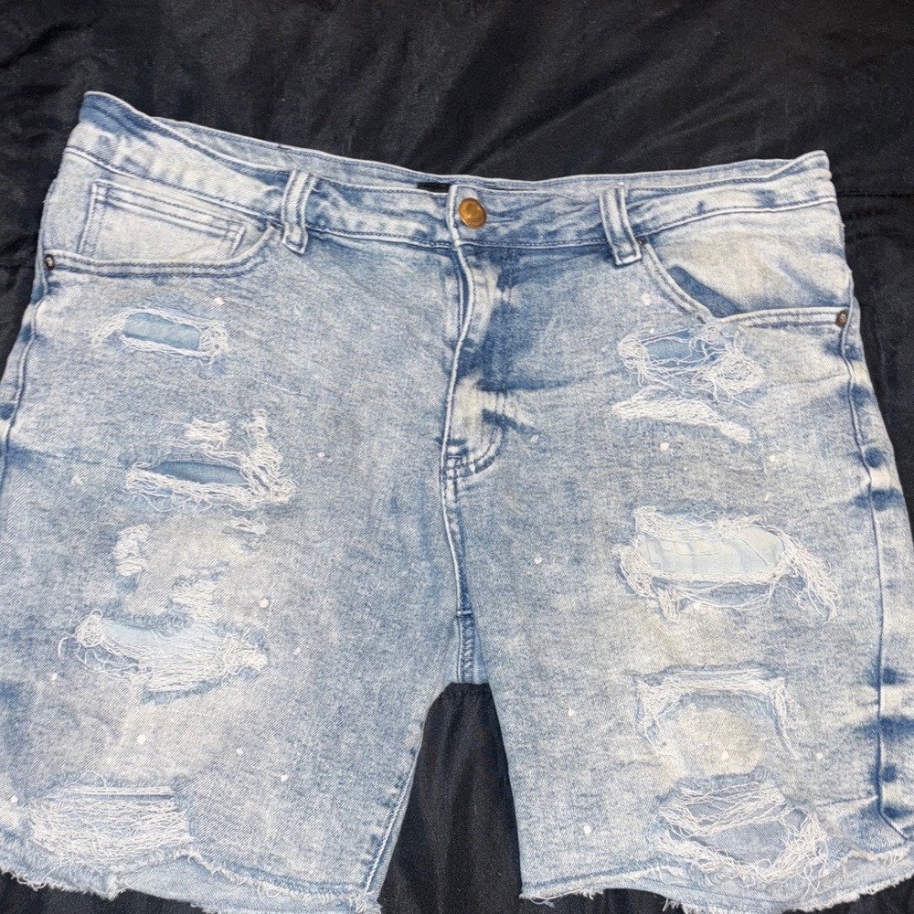 Rue21 Light Blue Distressed Jean Shorts